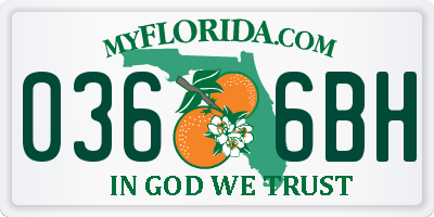 FL license plate 0366BH
