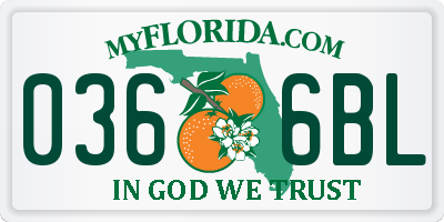 FL license plate 0366BL
