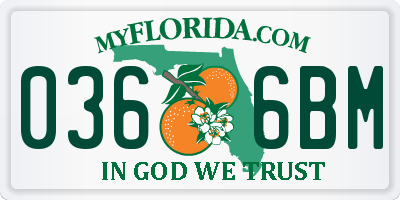 FL license plate 0366BM