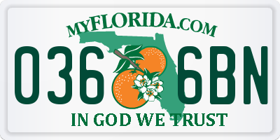 FL license plate 0366BN