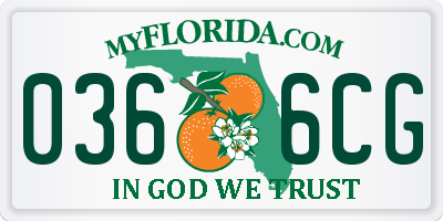 FL license plate 0366CG