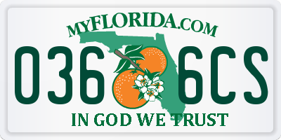 FL license plate 0366CS