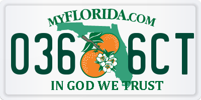 FL license plate 0366CT