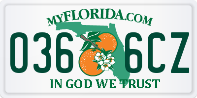 FL license plate 0366CZ