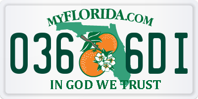 FL license plate 0366DI