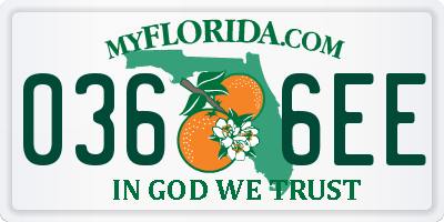 FL license plate 0366EE