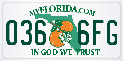 FL license plate 0366FG