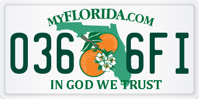 FL license plate 0366FI