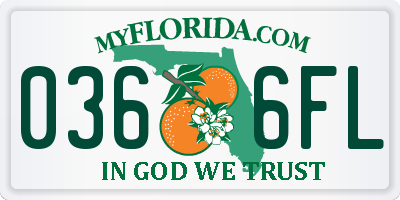 FL license plate 0366FL