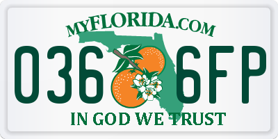 FL license plate 0366FP