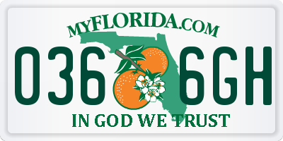 FL license plate 0366GH