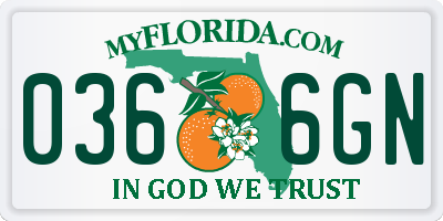 FL license plate 0366GN