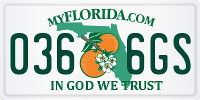 FL license plate 0366GS
