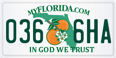 FL license plate 0366HA