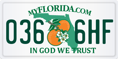 FL license plate 0366HF