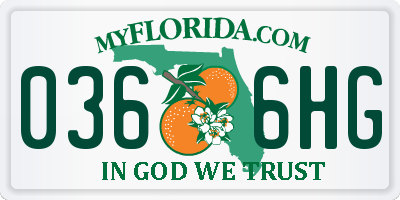 FL license plate 0366HG