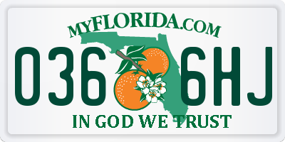 FL license plate 0366HJ