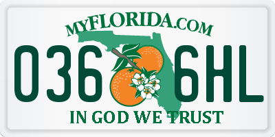 FL license plate 0366HL