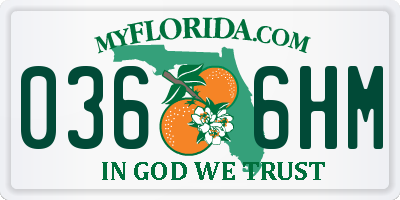 FL license plate 0366HM