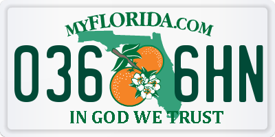 FL license plate 0366HN