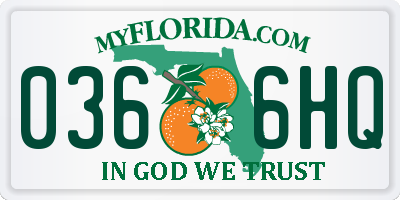 FL license plate 0366HQ