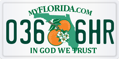 FL license plate 0366HR