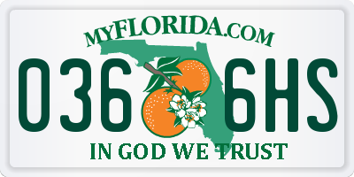 FL license plate 0366HS