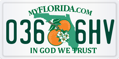 FL license plate 0366HV
