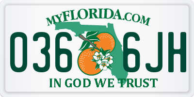 FL license plate 0366JH