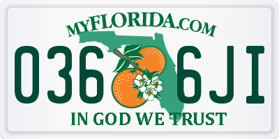 FL license plate 0366JI