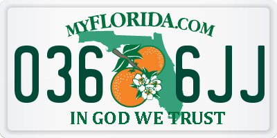 FL license plate 0366JJ