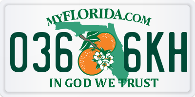 FL license plate 0366KH