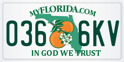FL license plate 0366KV