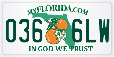 FL license plate 0366LW