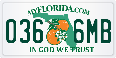 FL license plate 0366MB
