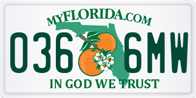 FL license plate 0366MW