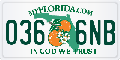 FL license plate 0366NB