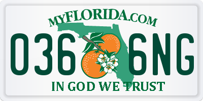 FL license plate 0366NG