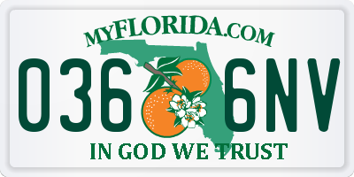 FL license plate 0366NV