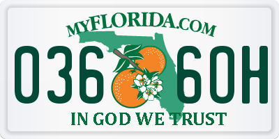 FL license plate 0366OH
