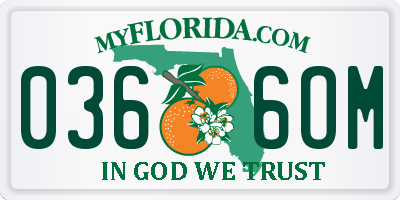 FL license plate 0366OM