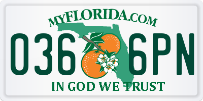 FL license plate 0366PN