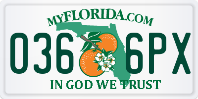 FL license plate 0366PX