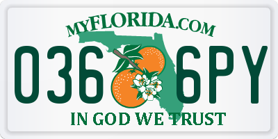 FL license plate 0366PY