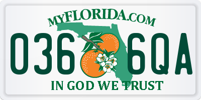 FL license plate 0366QA