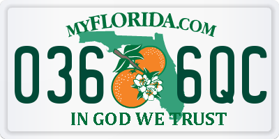 FL license plate 0366QC