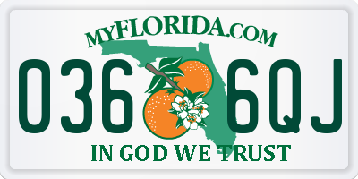FL license plate 0366QJ