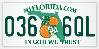 FL license plate 0366QL