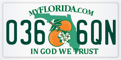 FL license plate 0366QN
