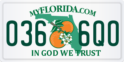 FL license plate 0366QO